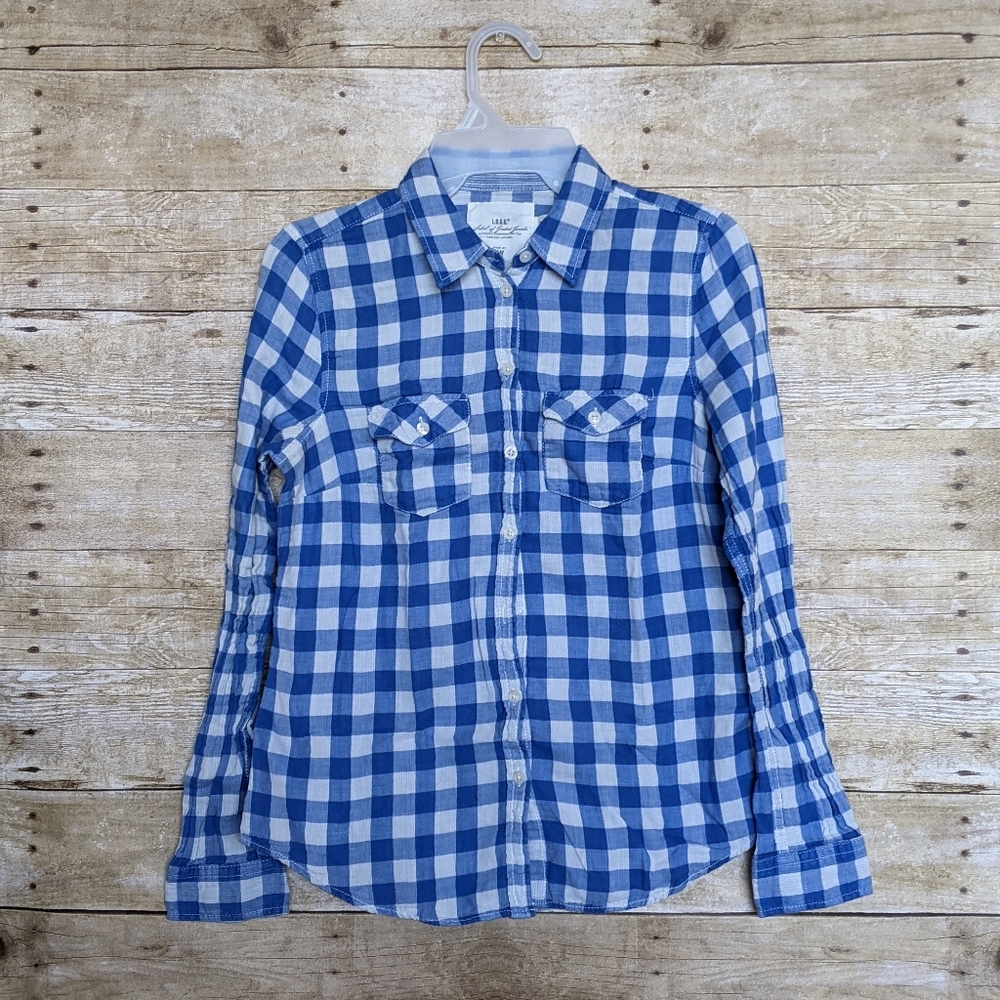 🛒H&M Gingham Plaid Button Up Shirt